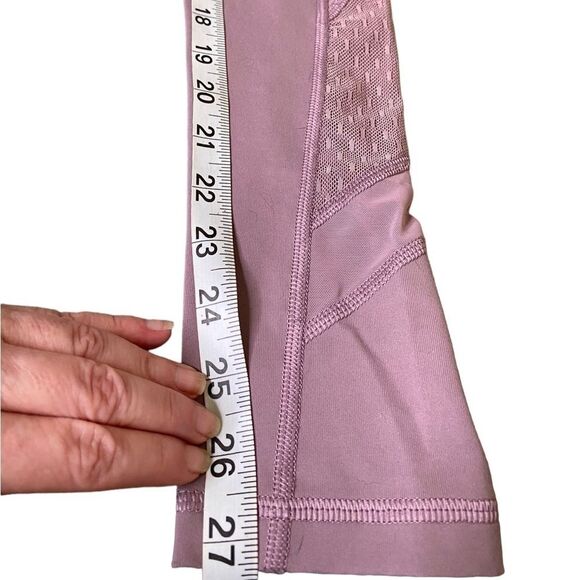 Victoria Sport Knockout Lilac Leggings with Mesh Lace Inserts & Pockets Size S - Picture 9 of 12